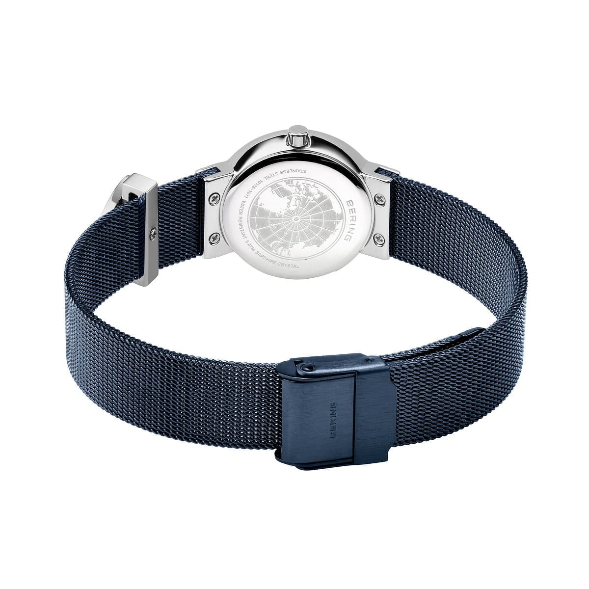 BERING Classic Polished Silver 26mm Blue/Silver Stardust Dial Women's Watch 10126-3073-GWP