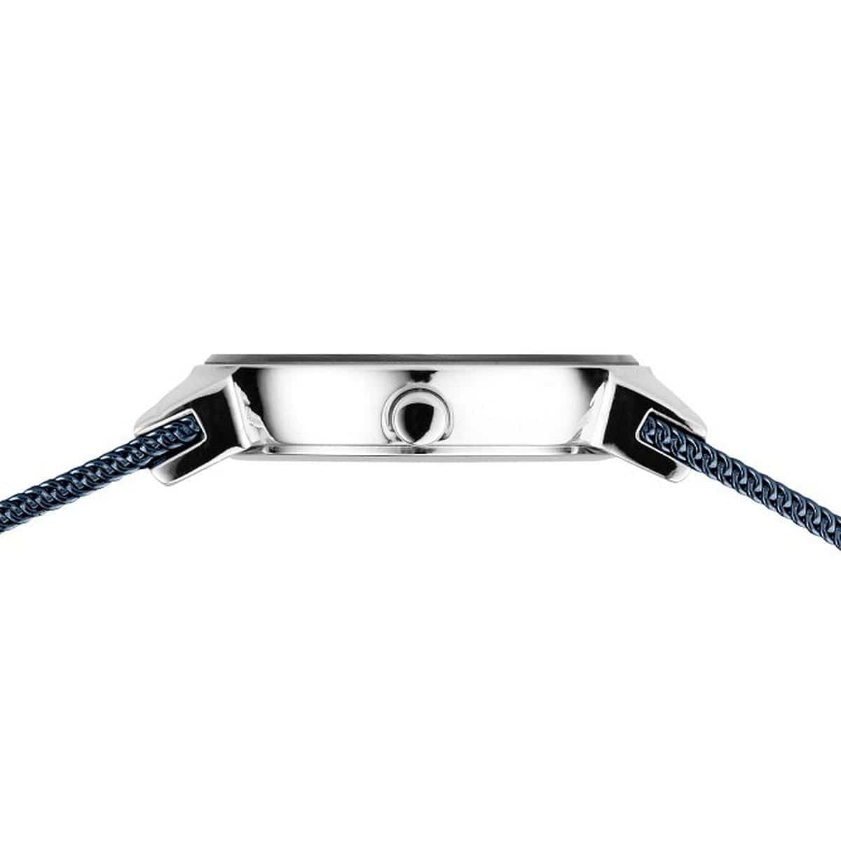 BERING Classic Polished Silver 26mm Blue/Silver Stardust Dial Women's Watch 10126-3073-GWP