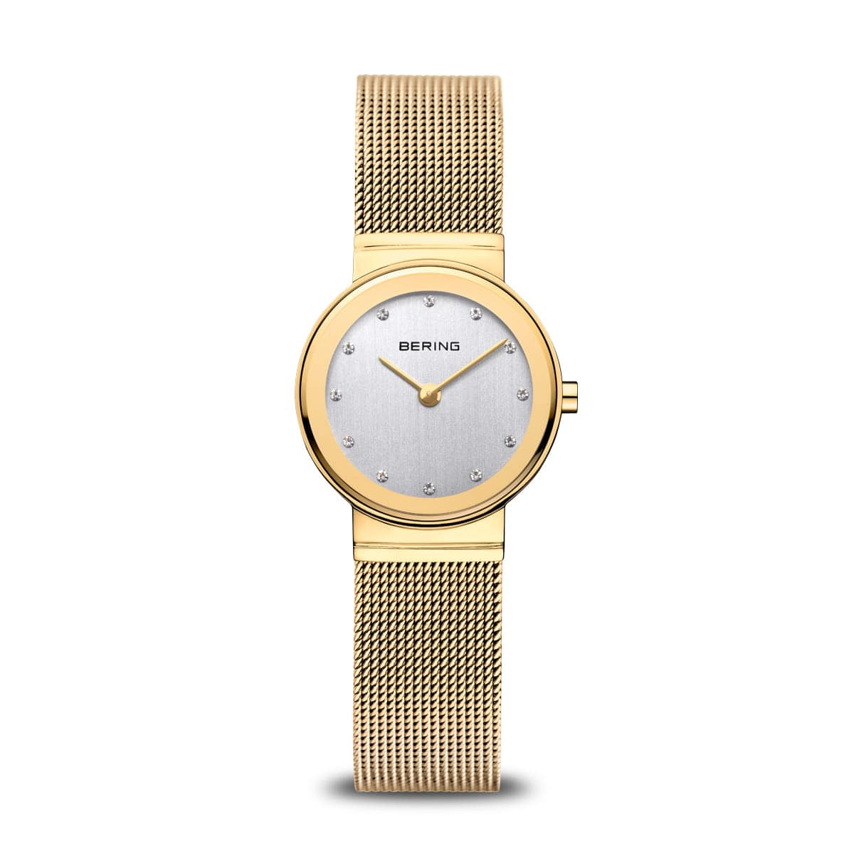 BERING Classic Polished Gold 26mm Silver Dial Women's Watch 10126-334
