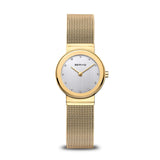 BERING Classic Polished Gold 26mm Silver Dial Women's Watch 10126-334