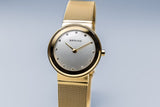 BERING Classic Polished Gold 26mm Silver Dial Women's Watch 10126-334