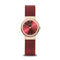 BERING Classic Polished Rose Gold 26mm Red Sunray Women's Watch 10126-363