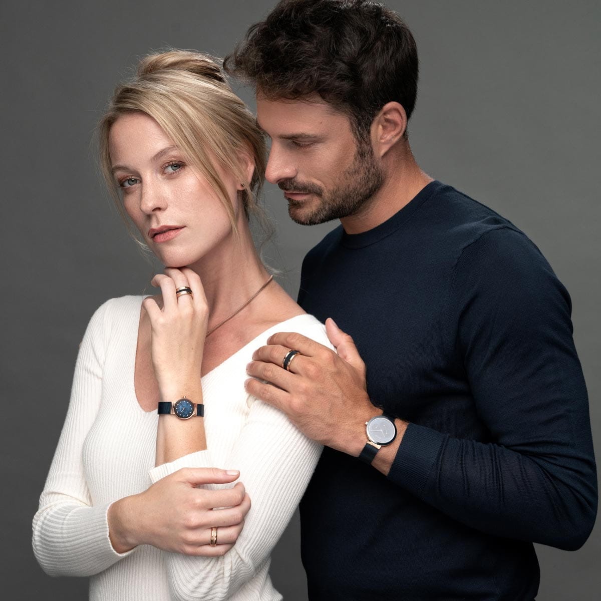 BERING Classic Polished Rose Gold 26mm Blue Mother of Pearl Women's Watch 10126-367