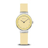 BERING Classic Polished Silver 29mm Yellow Sunray Dial Women's Watch 10129-600