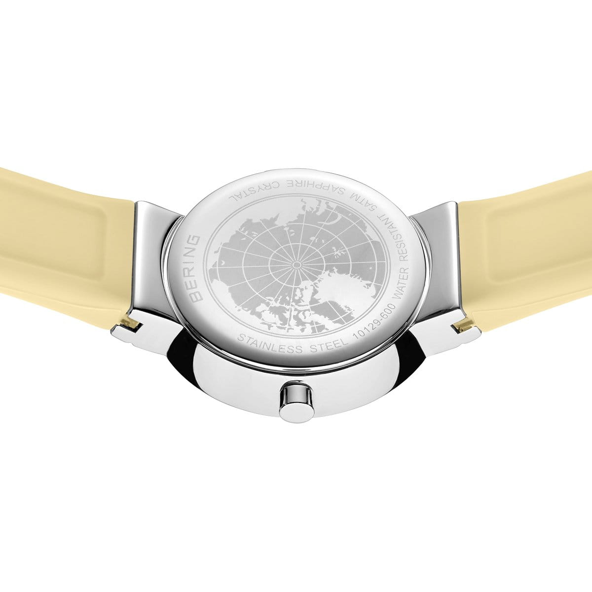 BERING Classic Polished Silver 29mm Yellow Sunray Dial Women's Watch 10129-600