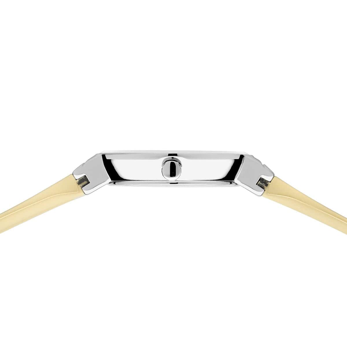 BERING Classic Polished Silver 29mm Yellow Sunray Dial Women's Watch 10129-600