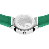 BERING Classic Polished Silver 29mm Green Sunray Dial Women's Watch 10129-808
