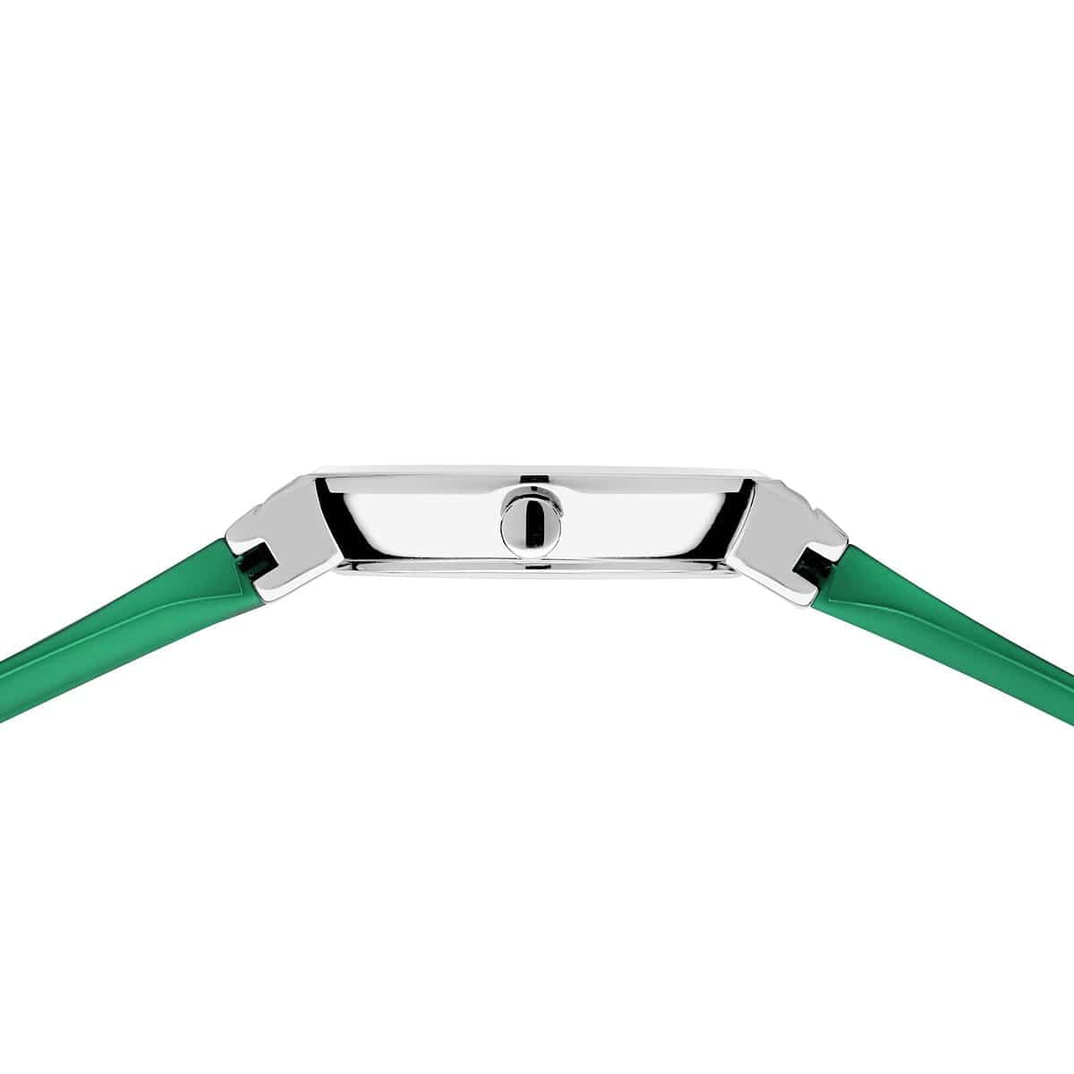 BERING Classic Polished Silver 29mm Green Sunray Dial Women's Watch 10129-808