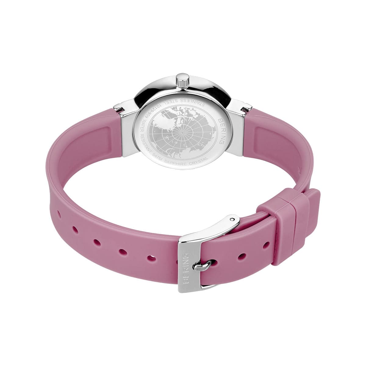 BERING Classic Polished Silver 29mm Pink Sunray Dial Women's Watch 10129-909