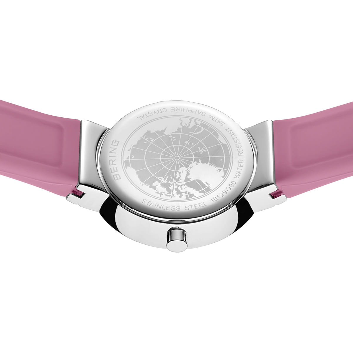 BERING Classic Polished Silver 29mm Pink Sunray Dial Women's Watch 10129-909
