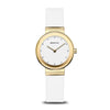 BERING Classic Polished Gold 29mm White Dial Women's Watch 10129-934