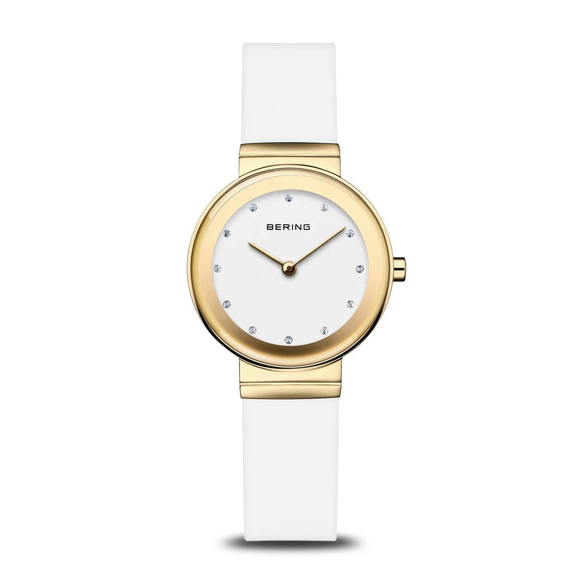 BERING Classic Polished Gold 29mm White Dial Women's Watch 10129-934