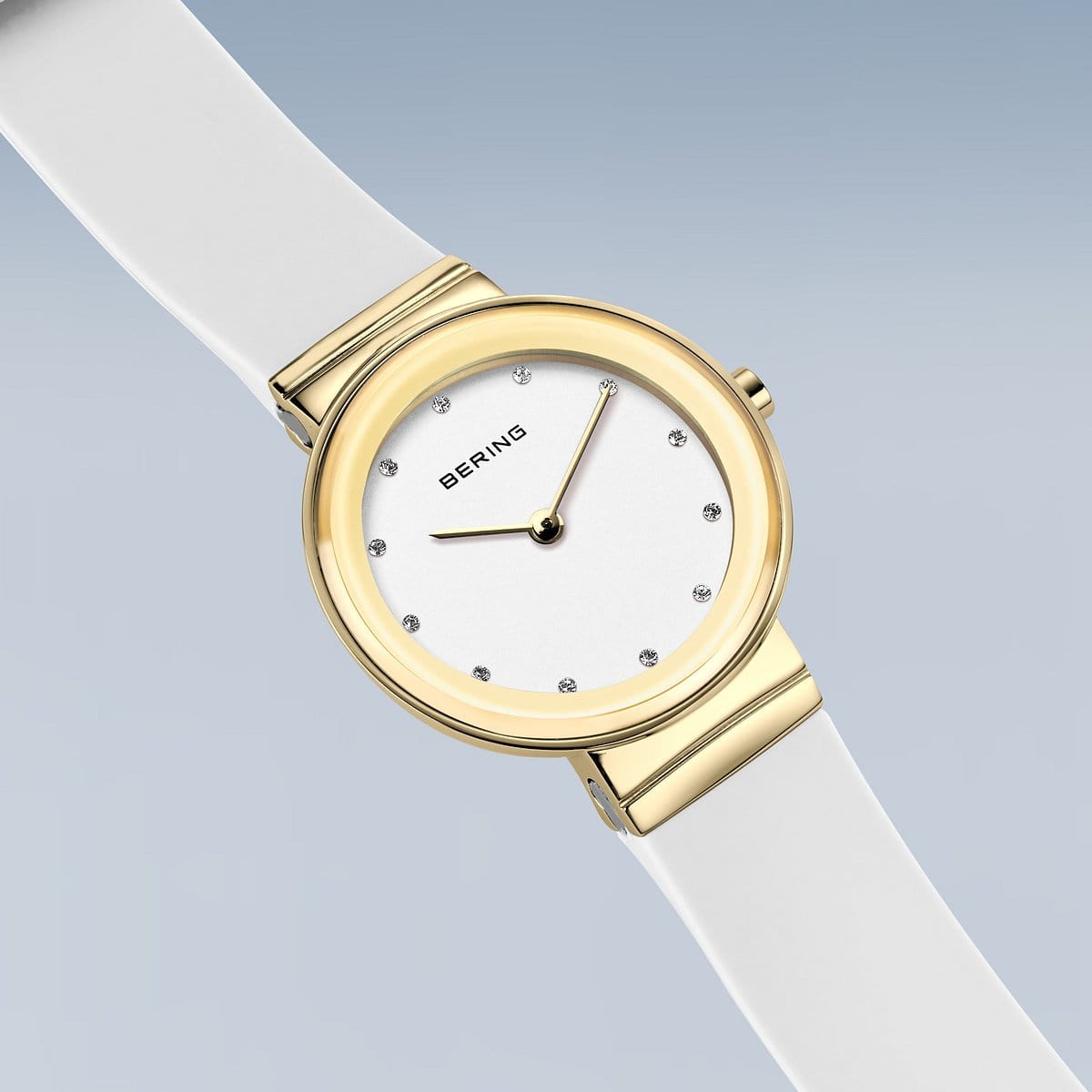 BERING Classic Polished Gold 29mm White Dial Women's Watch 10129-934
