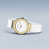 BERING Classic Polished Gold 29mm White Dial Women's Watch 10129-934