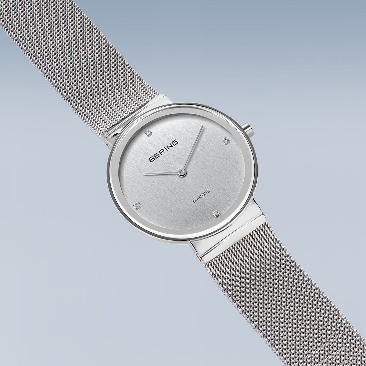 BERING Classic Polished Silver 35mm White Dial Women's Watch 10135-000