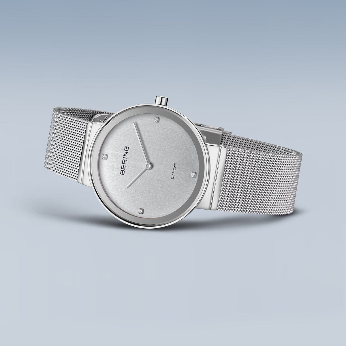 BERING Classic Polished Silver 35mm White Dial Women's Watch 10135-000