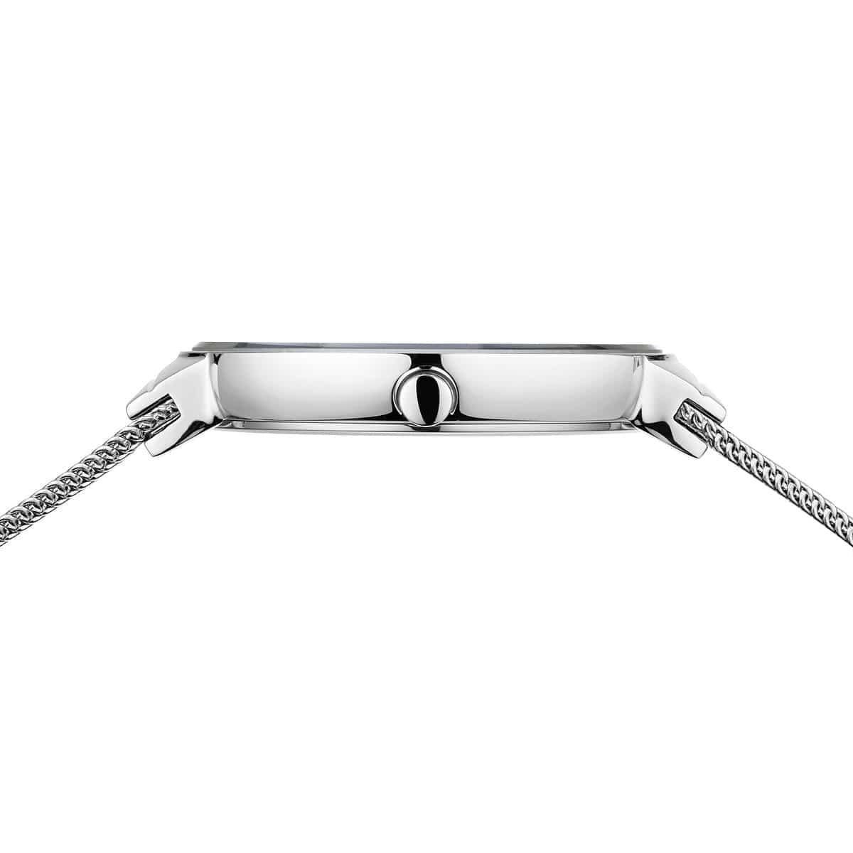 BERING Classic Polished Silver 35mm White Dial Women's Watch 10135-000