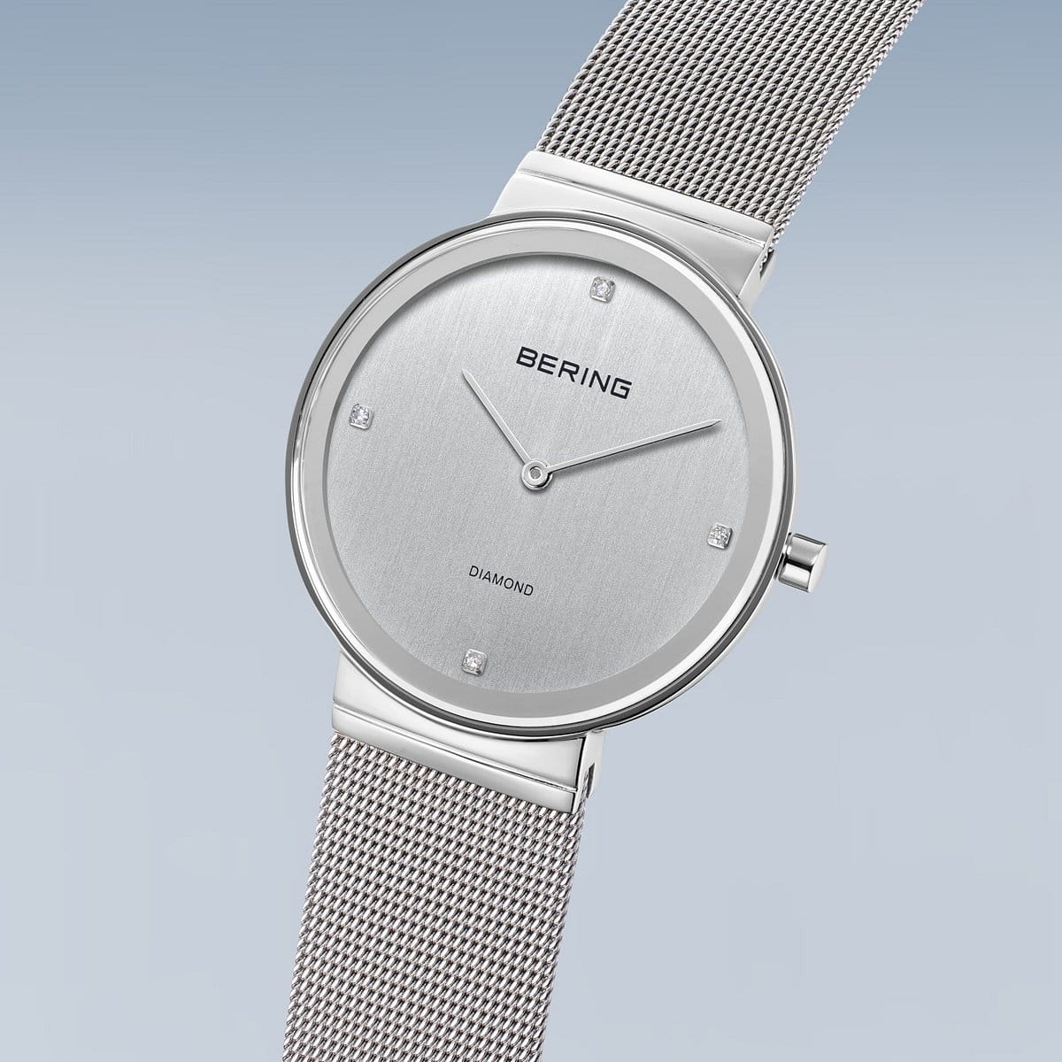 BERING Classic Polished Silver 35mm White Dial Women's Watch 10135-000