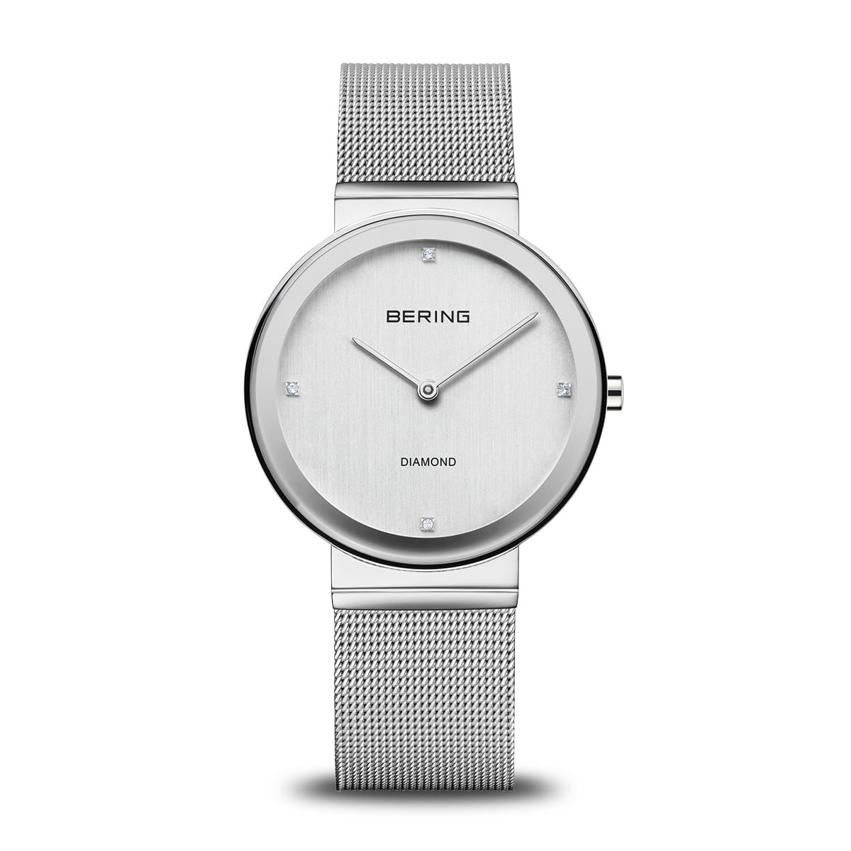 BERING Classic Polished Silver 35mm White Dial Women's Watch 10135-000