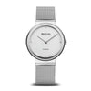 BERING Classic Polished Silver 35mm White Dial Women's Watch 10135-000