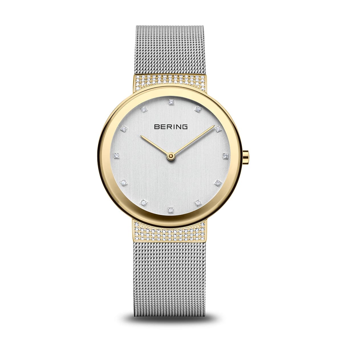 BERING Classic Polished Gold 35mm White Dial Women's Watch 10135-0105