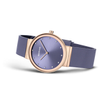 BERING Sparkling Mesh Watch Lavender Rose Gold 35mm Lavender Sunray Dial Women's Watch 10135-968