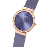 BERING Sparkling Mesh Watch Lavender Rose Gold 35mm Lavender Sunray Dial Women's Watch 10135-968
