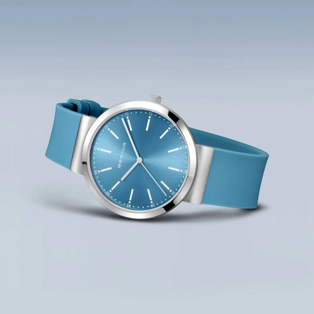 BERING Classic Polished Blue 41mm Blue Dial Women's Watch 10141-398