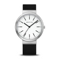 BERING Classic Polished Silver 41mm White Dial Women's Watch 10141-404