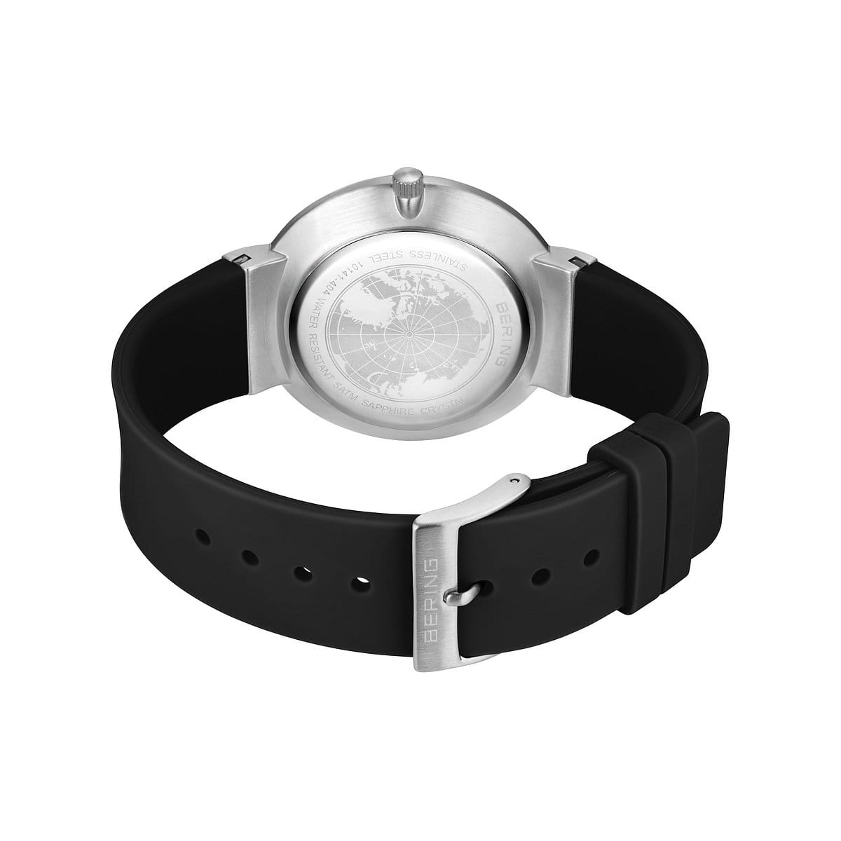 BERING Classic Polished Silver 41mm White Dial Women's Watch 10141-404