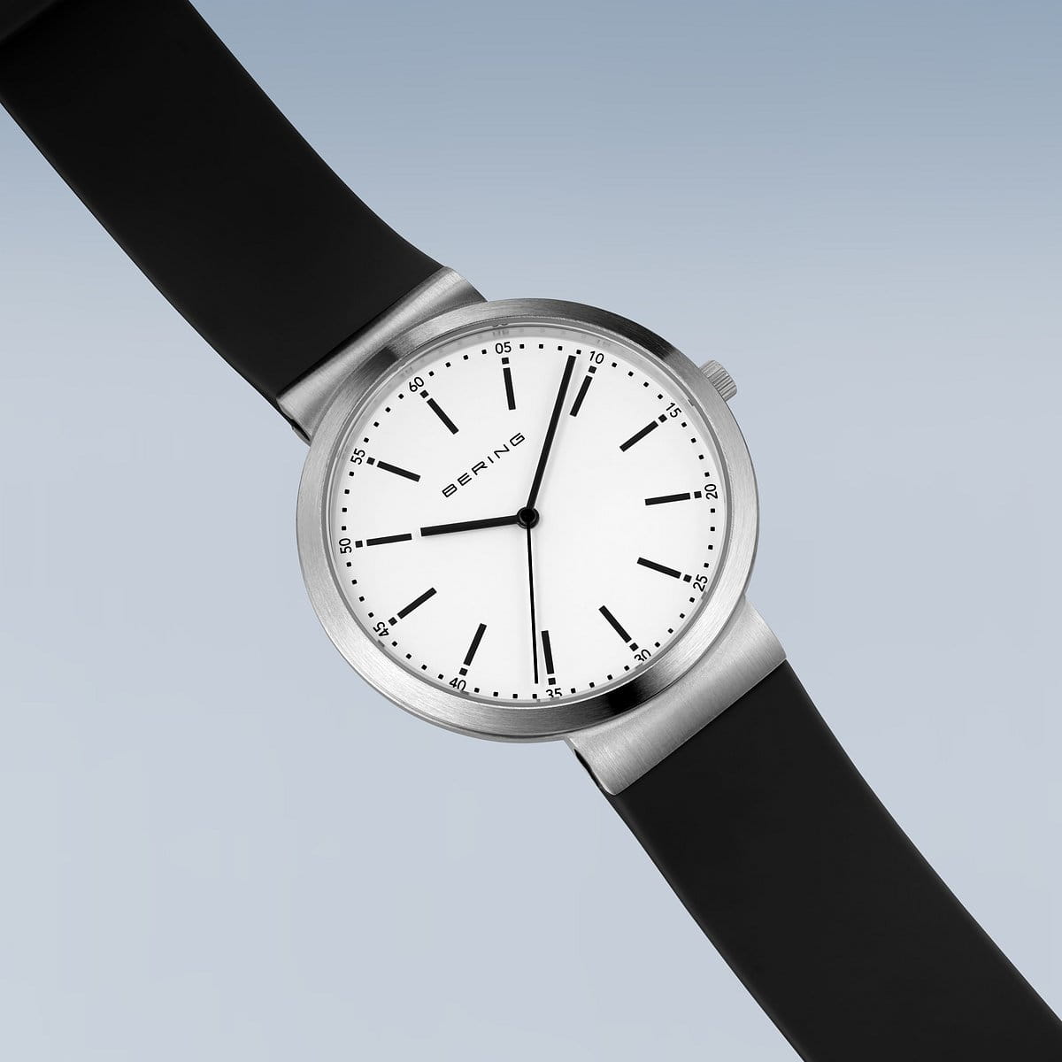 BERING Classic Polished Silver 41mm White Dial Women's Watch 10141-404