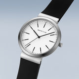 BERING Classic Polished Silver 41mm White Dial Women's Watch 10141-404