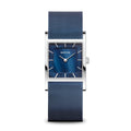 BERING Classic Polished Silver 26mm Blue Mother of Pearl Dial Women's Watch 10426-307-S