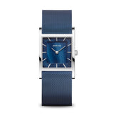 BERING Classic Polished Silver 26mm Blue Mother of Pearl Dial Women's Watch 10426-307-S