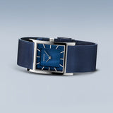 BERING Classic Polished Silver 26mm Blue Mother of Pearl Dial Women's Watch 10426-307-S