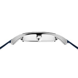 BERING Classic Polished Silver 26mm Blue Mother of Pearl Dial Women's Watch 10426-307-S