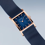 BERING Classic Polished Rose Gold 26mm Blue Mother of Pearl Dial Women's Watch 10426-367-S