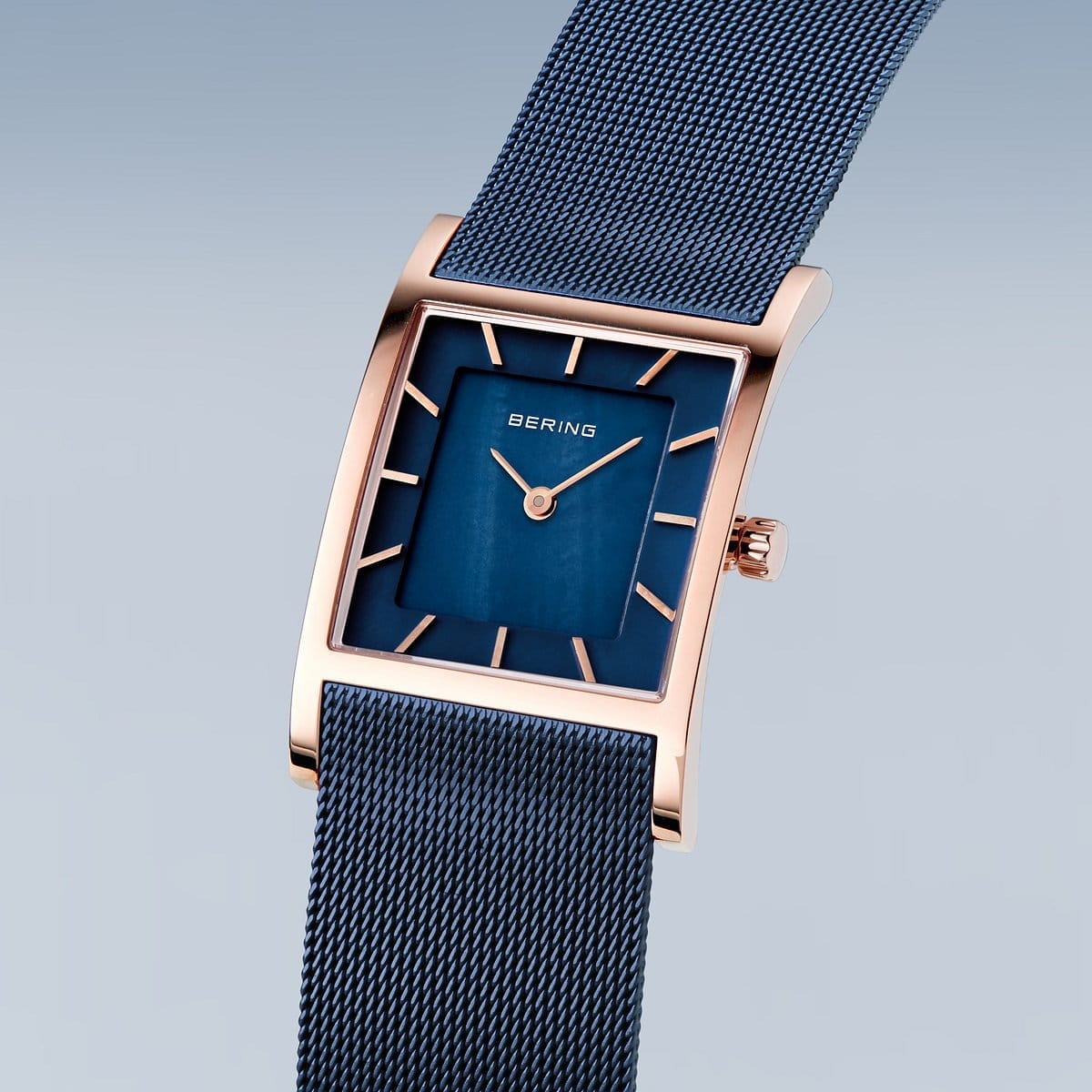 BERING Classic Polished Rose Gold 26mm Blue Mother of Pearl Dial Women's Watch 10426-367-S