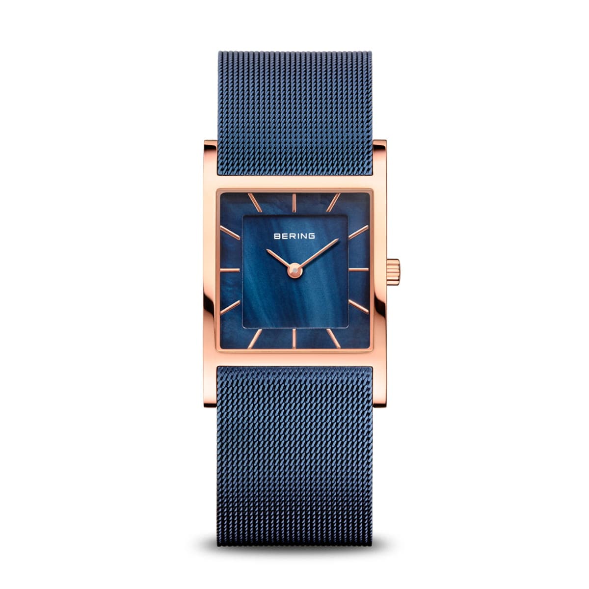 BERING Classic Polished Rose Gold 26mm Blue Mother of Pearl Dial Women's Watch 10426-367-S