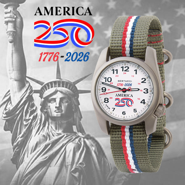 Bertucci A-1S America 250 36mm White (Matte) Dial Men's Watch 10606
