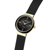 BERING Ceramic Wave Diamond Mesh Watch Black 27mm Black Diamond Dial Women's Watch 10725-132
