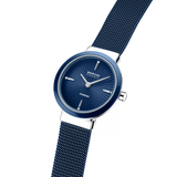 BERING Ceramic Wave Diamond Mesh Watch Blue 27mm Blue Diamond Dial Women's Watch 10725-307
