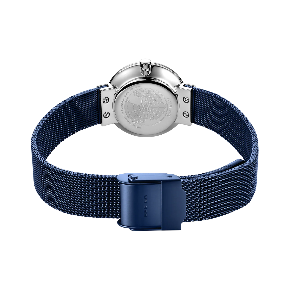 BERING Ceramic Wave Diamond Mesh Watch Blue 27mm Blue Diamond Dial Women's Watch 10725-307