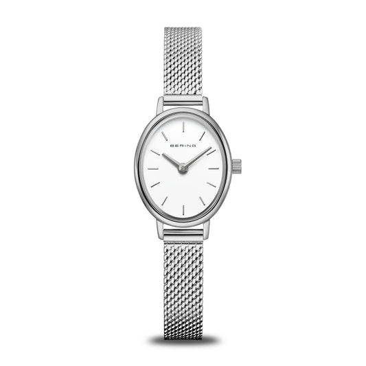 BERING Classic Polished Silver 20mm White Dial Women's Watch 11020-004
