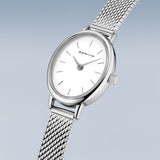 BERING Classic Polished Silver 20mm White Dial Women's Watch 11020-004