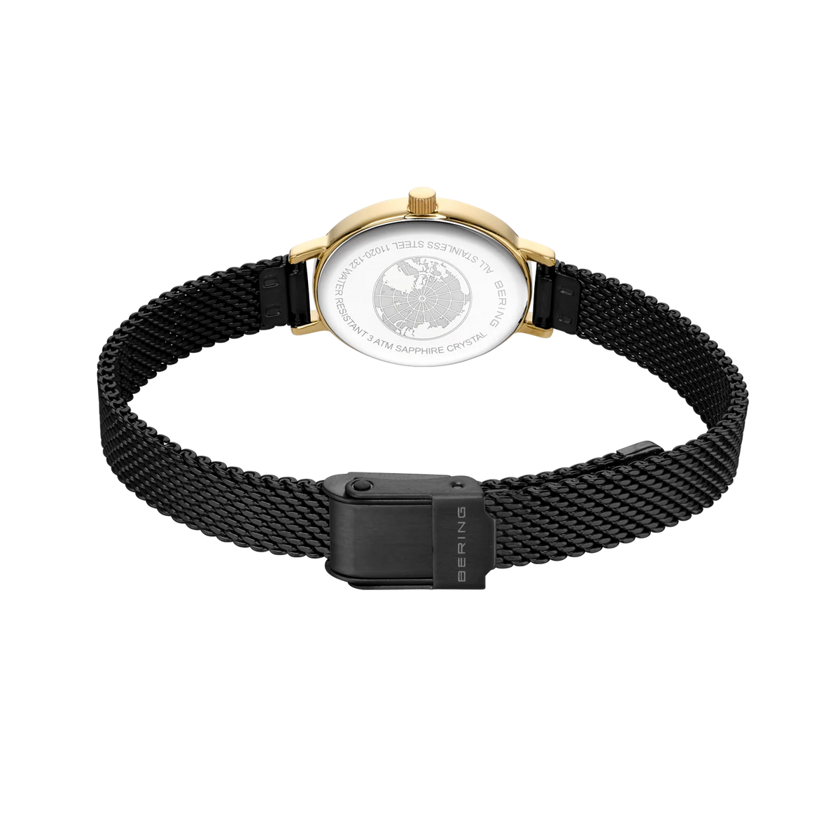 BERING Petite Oval Mesh Watch Black 20mm Black Dial Women's Watch 11020-132