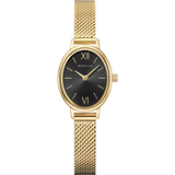 BERING Petite Oval Roman Numeral Mesh Watch Black 20mm Black Sunray Dial Women's Watch 11020-332