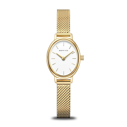 BERING Classic Polished Gold 20mm White Dial Women's Watch 11020-334