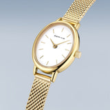 BERING Classic Polished Gold 20mm White Dial Women's Watch 11020-334