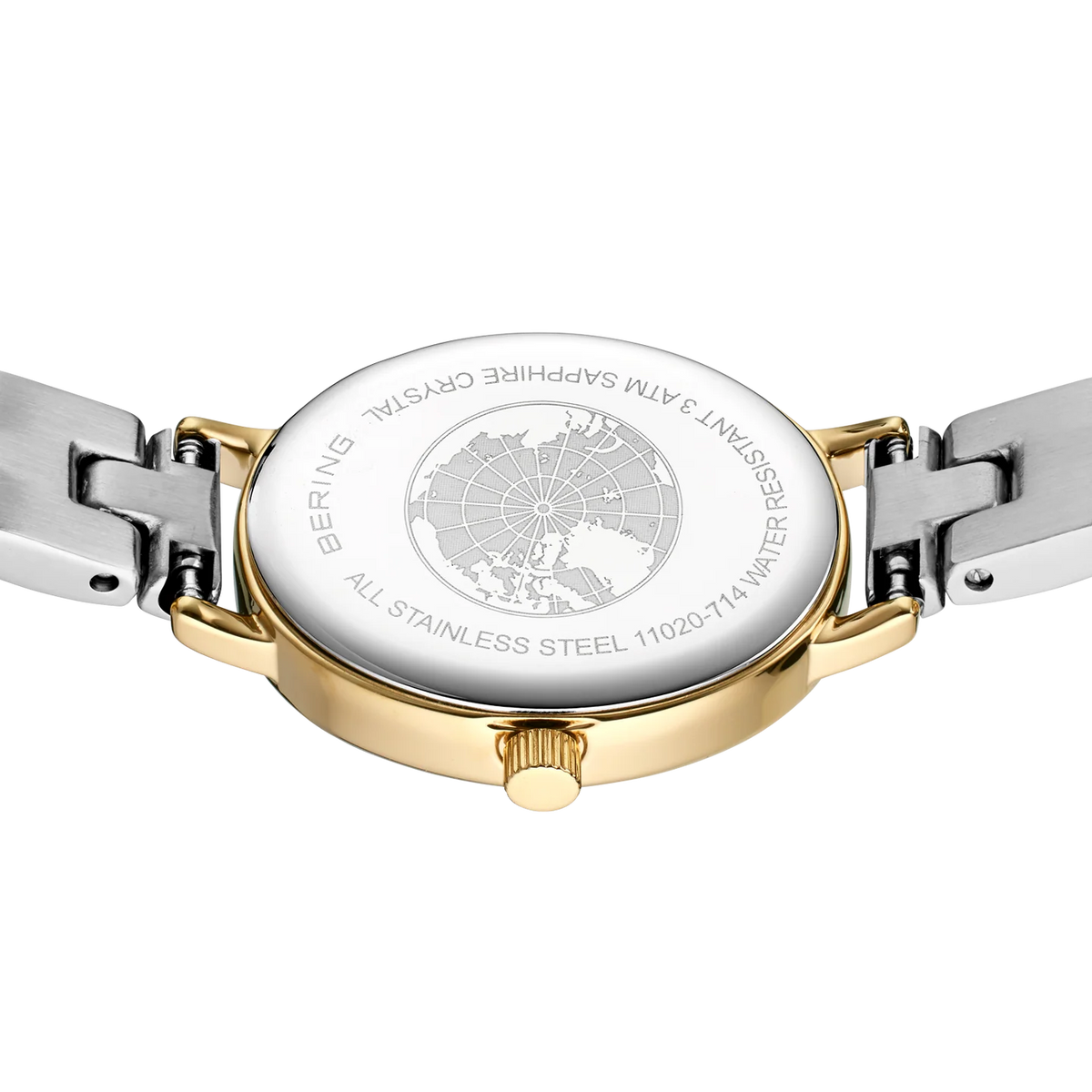 BERING Petite Oval Link Watch Gold 20mm White Dial Women's Watch 11020-714